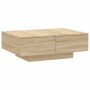 Mesa de centro madera contrachapada color roble 90x60x31 cm
