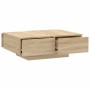 Mesa de centro madera contrachapada color roble 90x60x31 cm