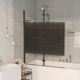 Folding shower screen ESG black 120x140 cm by vidaXL, shower doors - Ref: Foro24-150742, Price: 146,19 €, Discount: %