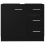 Armario para lavabo madera contrachapada negro 63x30x54 cm