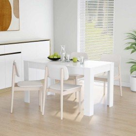 Mesa de comedor de madera contrachapada blanco 140x74,5x76 cm Mesa de comedor de madera contrachapada blanco 140x74,5x76 cm