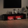Mueble de TV con luces LED negro 135x39x30 cm en Muebles TV | Comprar online en Foro24