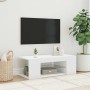 Mueble de TV con luces LED blanco 90x39x30 cm