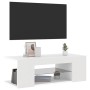Mueble de TV con luces LED blanco 90x39x30 cm