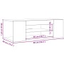 Mueble de TV con luces LED blanco 90x39x30 cm