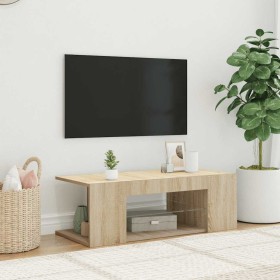 Mueble de TV con luces LED roble Sonoma 90x39x30 cm