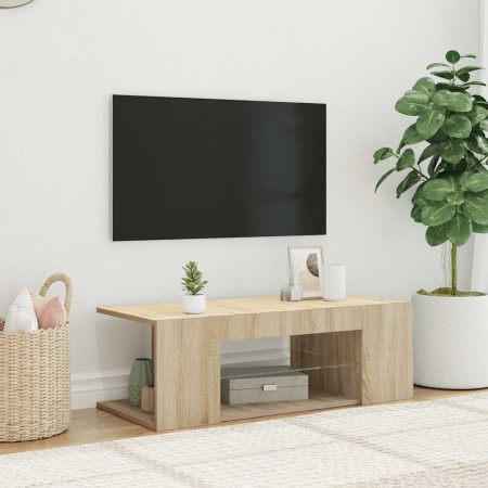 Mueble de TV con luces LED roble Sonoma 90x39x30 cm en Muebles TV | Comprar online en Foro24