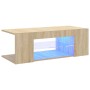 Mueble de TV con luces LED roble Sonoma 90x39x30 cm en Muebles TV | Comprar online en Foro24