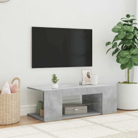 Mueble de TV con luces LED gris hormigón 90x39x30 cm