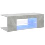 Mueble de TV con luces LED gris hormigón 90x39x30 cm