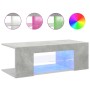 Mueble de TV con luces LED gris hormigón 90x39x30 cm