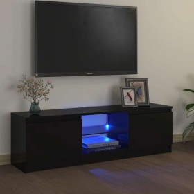 Mueble para TV con luces LED negro 120x30x36 cm