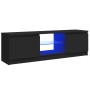 Mueble para TV con luces LED negro 120x30x36 cm