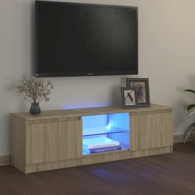 Armario TV con luces LED roble Sonoma 120x30x36 cm
