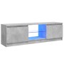 Mueble de TV con luces LED gris hormigón 120x30x36 cm