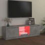Mueble de TV con luces LED gris hormigón 120x30x36 cm