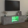 Mueble de TV con luces LED gris hormigón 120x30x36 cm
