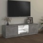 Mueble de TV con luces LED gris hormigón 120x30x36 cm