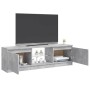 Mueble de TV con luces LED gris hormigón 120x30x36 cm