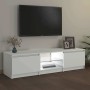 Mueble para TV con luces LED blanco 140x40x36 cm en Muebles TV | Comprar online en Foro24
