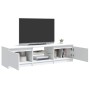 Mueble para TV con luces LED blanco 140x40x36 cm en Muebles TV | Comprar online en Foro24