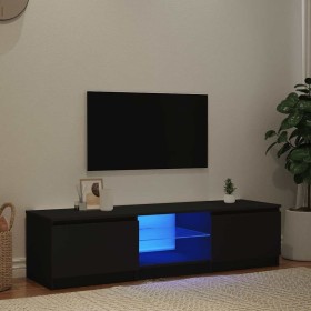 Mueble para TV con luces LED negro 140x40x36 cm