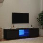 Mueble para TV con luces LED negro 140x40x36 cm