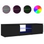Mueble para TV con luces LED negro 140x40x36 cm
