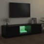 Mueble para TV con luces LED negro 140x40x36 cm
