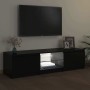 Mueble para TV con luces LED negro 140x40x36 cm