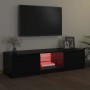 Mueble para TV con luces LED negro 140x40x36 cm