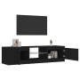 Mueble para TV con luces LED negro 140x40x36 cm
