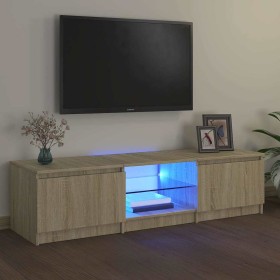 Armario TV con luces LED roble Sonoma 140x40x36 cm