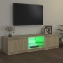 Armario TV con luces LED roble Sonoma 140x40x36 cm