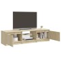 Armario TV con luces LED roble Sonoma 140x40x36 cm