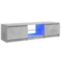 Mueble de TV con luces LED gris hormigón 140x40x36 cm