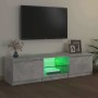 Mueble de TV con luces LED gris hormigón 140x40x36 cm