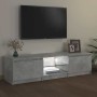 Mueble de TV con luces LED gris hormigón 140x40x36 cm