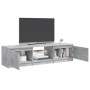 Mueble de TV con luces LED gris hormigón 140x40x36 cm