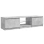 Mueble de TV con luces LED gris hormigón 140x40x36 cm
