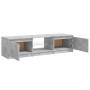 Mueble de TV con luces LED gris hormigón 140x40x36 cm