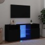 Mueble de TV con luces LED negro 120x30x50 cm