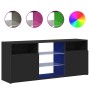 Mueble de TV con luces LED negro 120x30x50 cm
