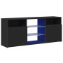 Mueble de TV con luces LED negro 120x30x50 cm
