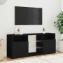 Mueble de TV con luces LED negro 120x30x50 cm