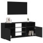 Mueble de TV con luces LED negro 120x30x50 cm