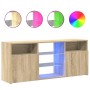 Armario TV con luces LED roble Sonoma 120x30x50 cm