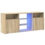Armario TV con luces LED roble Sonoma 120x30x50 cm