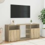 Armario TV con luces LED roble Sonoma 120x30x50 cm