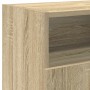 Armario TV con luces LED roble Sonoma 120x30x50 cm